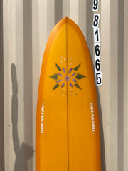 Love Machine 7'4 Thick Lizzy in stock with pressed flowers