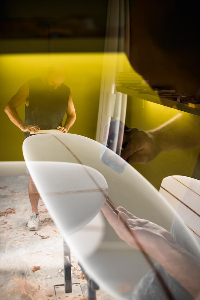Sean Nettleton shaping longboards