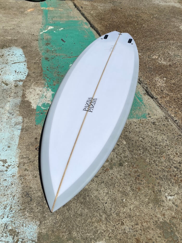 Panda Surfboards Shiitake midlength  grey spray
